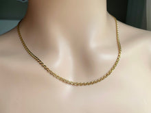 Load image into Gallery viewer, Gold Anchor Chain, 3MM, 10K Solid Yellow Italian Gold , Strong and Heavy, Diamond Cut Chain , Birthday Gift for Men or Women