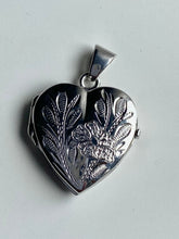 Load image into Gallery viewer, Heart Locket Pendant, Sterling Silver Locket Necklace, Engravable Photo Locket, Gift for Baby,