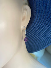 Load image into Gallery viewer, Amethyst Teardrop Earrings, Sterling Silver Earrings, Birthday Gift for Women, Every Day Jewelry, Mothers Day Giftfor Wife