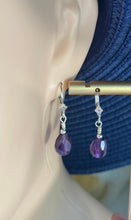 Load image into Gallery viewer, Amethyst Teardrop Earrings, Sterling Silver Earrings, Birthday Gift for Women, Every Day Jewelry, Mothers Day Giftfor Wife