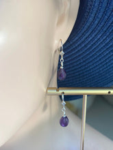 Load image into Gallery viewer, Amethyst Teardrop Earrings, Sterling Silver Earrings, Birthday Gift for Women, Every Day Jewelry, Mothers Day Giftfor Wife