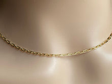 Load image into Gallery viewer, Paper Clip Gold Chain, 10K Staple Necklace, Minimalist Layering Chain, Birthday Gift for Women,