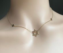 Load image into Gallery viewer, Star of David Necklace, 10K Solid Gold, Jewish Necklace, Bat Mitzvah Gift, Birthday Gift for Women, Christmas Presents
