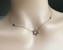Load image into Gallery viewer, Star of David Necklace, 10K Solid Gold, Jewish Necklace, Bat Mitzvah Gift, Birthday Gift for Women, Christmas Presents