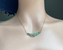 Load image into Gallery viewer, Natural Aventurine Necklace, Birthstone Necklace, Beaded Gemstone Necklace, Birthday Gift for Women, Ideas