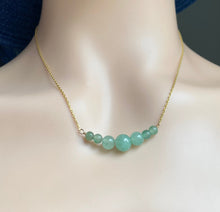 Load image into Gallery viewer, Natural Aventurine Necklace, Birthstone Necklace, Beaded Gemstone Necklace, Birthday Gift for Women, Ideas