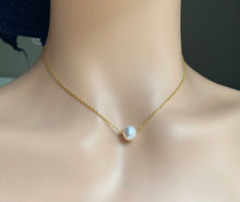 Load image into Gallery viewer, Single Pearl Necklace, Sterling Silver, Gift for Daughter, Birthday Gift Women, Necklace for Teenager, Thanksgiving Gift for Wife