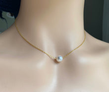 Load image into Gallery viewer, Single Pearl Necklace, Sterling Silver, Gift for Daughter, Birthday Gift Women, Necklace for Teenager, Thanksgiving Gift for Wife
