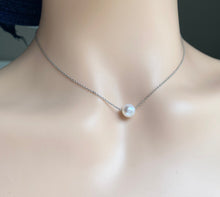 Load image into Gallery viewer, Single Pearl Necklace, Sterling Silver, Gift for Daughter, Birthday Gift Women, Necklace for Teenager, Thanksgiving Gift for Wife