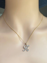 Load image into Gallery viewer, K Initial Pendant, 10K Solid Gold Diamond, Letter Initial Necklace, Personalized Gift, Birthday Gift Women, Every Day Jewelry, Christmas