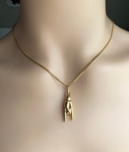 Load image into Gallery viewer, 18K Good Luck Hand Pendant, 25mm, Unisex Gold Luck Charm,