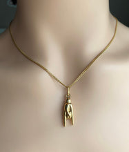 Load image into Gallery viewer, 18K Good Luck Hand Pendant, 25mm, Unisex Gold Luck Charm,