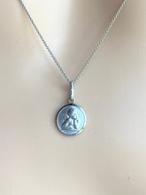 Load image into Gallery viewer, 10K White Angel Pendant, 10MM, Guardian Angel Necklace, White Gold Angel, Religious Jewelry, Baby Baptism Gift, Birthday Gift Women