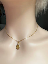 Load image into Gallery viewer, Saint Christopher Pendant, 15mm, 10K Solid Gold, Religious Medal Necklace, Gifts for Women, Protection Necklace, Birthday Gift Women