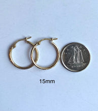 Load image into Gallery viewer, 10K Gold Hoops Earrings, Lightweight Classic Hoop