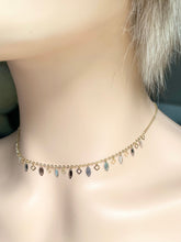 Load image into Gallery viewer, Choker Necklace 14K Solid Gold, Leaf Charm Necklace, Necklace for Women, Gift for Wife, for Girlfriend, Every Day Jewelry