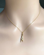 Load image into Gallery viewer, Good Luck Hand Charm , Rock N Roll Pendant, 10K 14K 18K Solid Gold, Birthday Gift for Women, 2nd Layering Pendant,