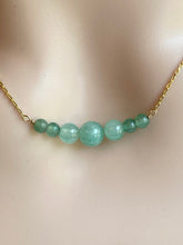 Load image into Gallery viewer, Natural Aventurine Necklace, Birthstone Necklace, Beaded Gemstone Necklace, Birthday Gift for Women, Ideas