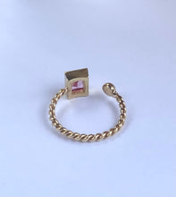 Load image into Gallery viewer, Twist Cuff Gold Ring, 10K Solid Gold Birthstone ring, Adjustable Gold Ring, Birthday Gift for Women,