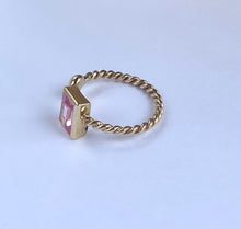 Load image into Gallery viewer, Twist Cuff Gold Ring, 10K Solid Gold Birthstone ring, Adjustable Gold Ring, Birthday Gift for Women,