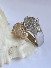 Load image into Gallery viewer, Panther Gold Ring, Jaguar Gold Ring, 10K Solid Gold Diamond Ring, Double Head Ring, Statement Ring for Women, Mother’s Gift for Wife