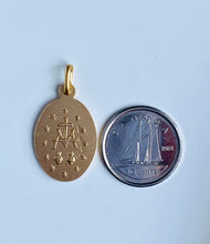 Load image into Gallery viewer, Our Lady Of The Miraculous, Solid Gold Religious Medal, Virgin Mary Pendant, Mama Mary Necklace, Birthday Gift Women, Women