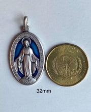 Load image into Gallery viewer, Our Lady of Miraculous, Sterling Silver Virgin Mary Medal, Enamel Religious Jewelry, Birthday Gift for Woman,