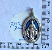 Load image into Gallery viewer, Our Lady of Miraculous, Sterling Silver Virgin Mary Medal, Enamel Religious Jewelry, Birthday Gift for Woman,