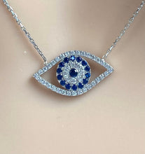 Load image into Gallery viewer, Evil Eye Necklace, 10K Solid Gold Evil Necklace, Good Luck Necklace, Protection Necklace, Birthday Gift for Women