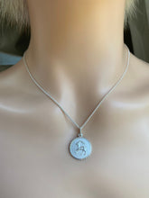 Load image into Gallery viewer, Capricorn Pendant Zodiac Sign,18mm , 925 Sterling Silver Round Necklace, Fancy Silver Pendant, Birthday Gift for Women, Mothers Day Gift