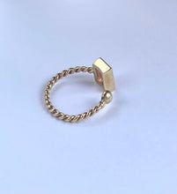 Load image into Gallery viewer, Twist Cuff Gold Ring, 10K Solid Gold Birthstone ring, Adjustable Gold Ring, Birthday Gift for Women,