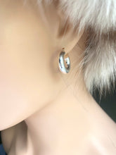 Load image into Gallery viewer, Hoop Earrings Silver, Snap Closure Thick Earring, 925 Sterling Silver, 5mm Thick 20mm Diameter, Birthday Gift for Women, Mothers Day Gift