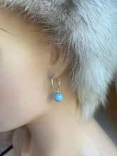 Load image into Gallery viewer, Natural Aquamarine Earrings, Sterling Silver, 10mm, Round Aquamarine Gemstone, March Birthstone, Birthday Gift For Wife,