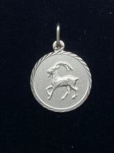 Load image into Gallery viewer, Capricorn Pendant Zodiac Sign,18mm , 925 Sterling Silver Round Necklace, Fancy Silver Pendant, Birthday Gift for Women, Mothers Day Gift