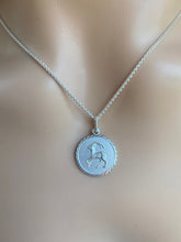 Load image into Gallery viewer, Capricorn Pendant Zodiac Sign,18mm , 925 Sterling Silver Round Necklace, Fancy Silver Pendant, Birthday Gift for Women, Mothers Day Gift