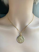 Load image into Gallery viewer, Saint Christopher Pendant, Solid Gold And Big Medallion, Birthday Gift for Men, Gift for Drivers, Gift For Pilots, Fathers Day Gift for Dad