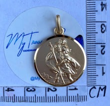 Load image into Gallery viewer, Saint Christopher Pendant, Solid Gold And Big Medallion, Birthday Gift for Men, Gift for Drivers, Gift For Pilots, Fathers Day Gift for Dad