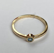 Load image into Gallery viewer, Aquamarine Gold Ring, 14K Solid Gold, March Birthstone Rings, Stackable Rings, Birthday Gifts for Women,