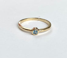Load image into Gallery viewer, Aquamarine Gold Ring, 14K Solid Gold, March Birthstone Rings, Stackable Rings, Birthday Gifts for Women,