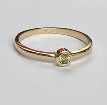 Load image into Gallery viewer, Peridot Solitaire Rings , 14K Solid Gold, August Birthstone Rings, Stackable Rings, Birthday Gifts for Women,