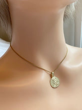 Load image into Gallery viewer, Saint Michael Pendant, 16mm, 10K 14K Gold Medal, Protection Pendant, Gift for Police, Gift for Soldiers, Gift for Doctors, Mothers Day