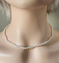 Load image into Gallery viewer, 14K Black Pearl Necklace, 4mm Pearl Seed, Choker Necklace, Birthday Gift for Women, June Birthstone, Valentine’s Presents for Wife