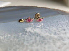Load image into Gallery viewer, Crown Earrings for Baby, 10K Solid Gold, Princess Pink Earrings, Birthday Gift for Baby Girl, For Toddler, Presents