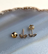 Load image into Gallery viewer, Butterfly Earrings for Baby, 10K Solid Gold, Toddler Earrings, Baptism Gift for Baby Girl, Birthday Gift For Toddler, Christmas Presents