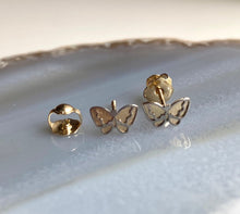 Load image into Gallery viewer, Butterfly Earrings for Baby, 10K Solid Gold, Toddler Earrings, Baptism Gift for Baby Girl, Birthday Gift For Toddler, Christmas Presents