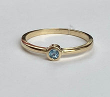 Load image into Gallery viewer, Aquamarine Gold Ring, 14K Solid Gold, March Birthstone Rings, Stackable Rings, Birthday Gifts for Women,