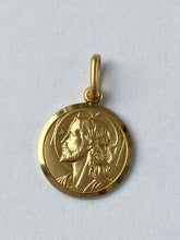 Load image into Gallery viewer, Jesus Christ Redentore Pendant, 14mm, 10K 18K, Solid Gold Jesus Necklace, Italian Made Medallion, Birthday Gift Ideas,