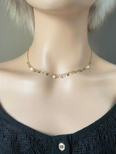 Load image into Gallery viewer, 14K Solid Gold Choker Necklace, Square Charms Necklace, Necklace for Women, Gift for Wife, Mother’s Day Gift for Women, Presents
