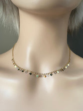 Load image into Gallery viewer, 14K Solid Gold Choker Necklace, Square Charms Necklace, Necklace for Women, Gift for Wife, Mother’s Day Gift for Women, Presents