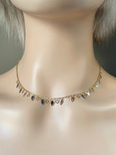 Load image into Gallery viewer, Choker Necklace 14K Solid Gold, Leaf Charm Necklace, Necklace for Women, Gift for Wife, for Girlfriend, Every Day Jewelry